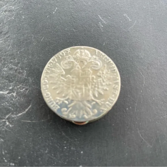 1780 Maria Theresa Thaler Coin Sterling Silver Smuggler Box